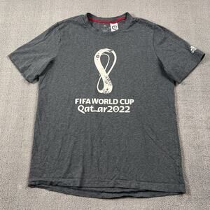 Adidas Shirt Adult Large Gray FIFA World Cup Soccer Football Outdoor Casual Mens